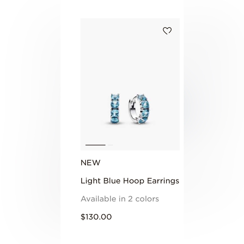 Pandora Silver and Light Blue Hoop Earrings